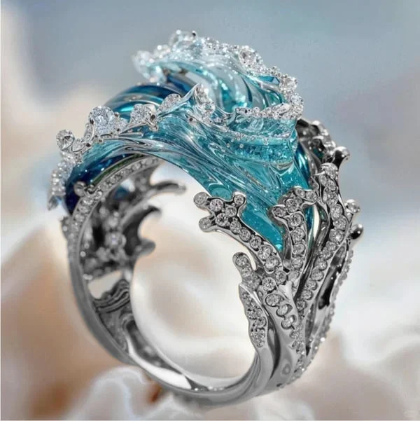 Perla | Anel Oceânico com Design Ondulado