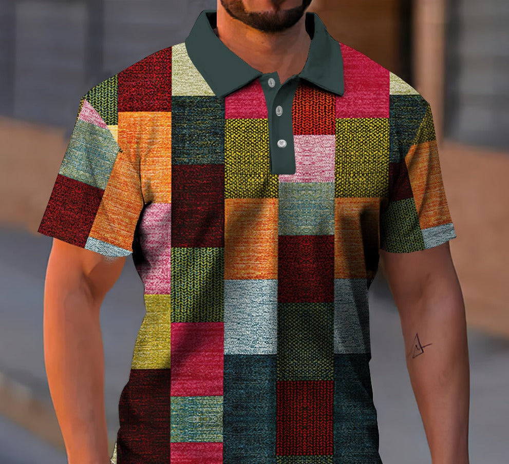 Tomáš – Camiseta Polo Masculina com Padrão