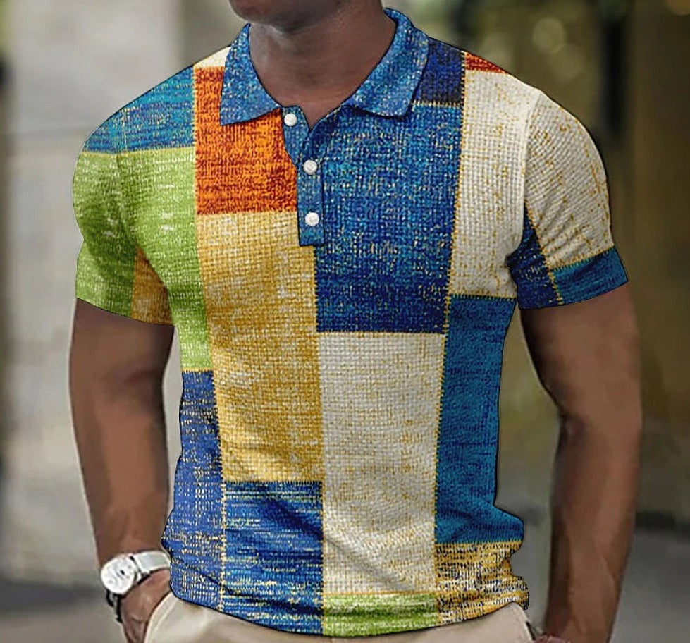 Tomáš – Camiseta Polo Masculina com Padrão