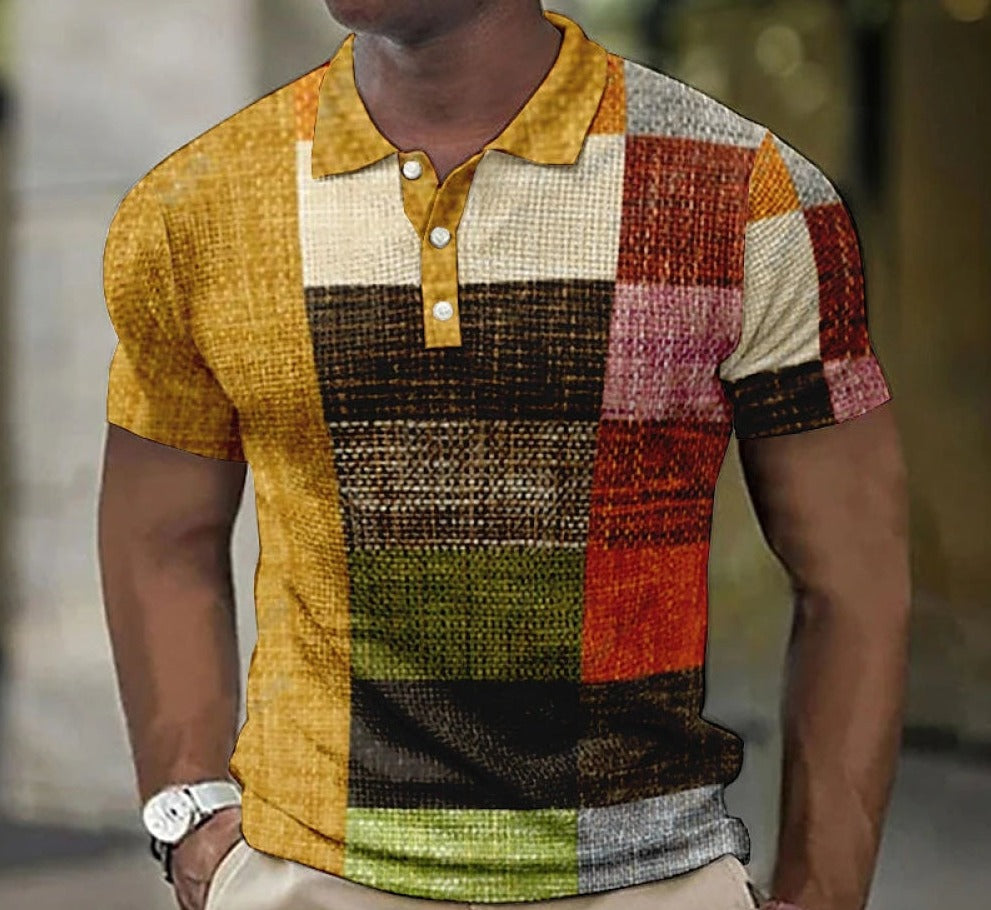 Tomáš – Camiseta Polo Masculina com Padrão
