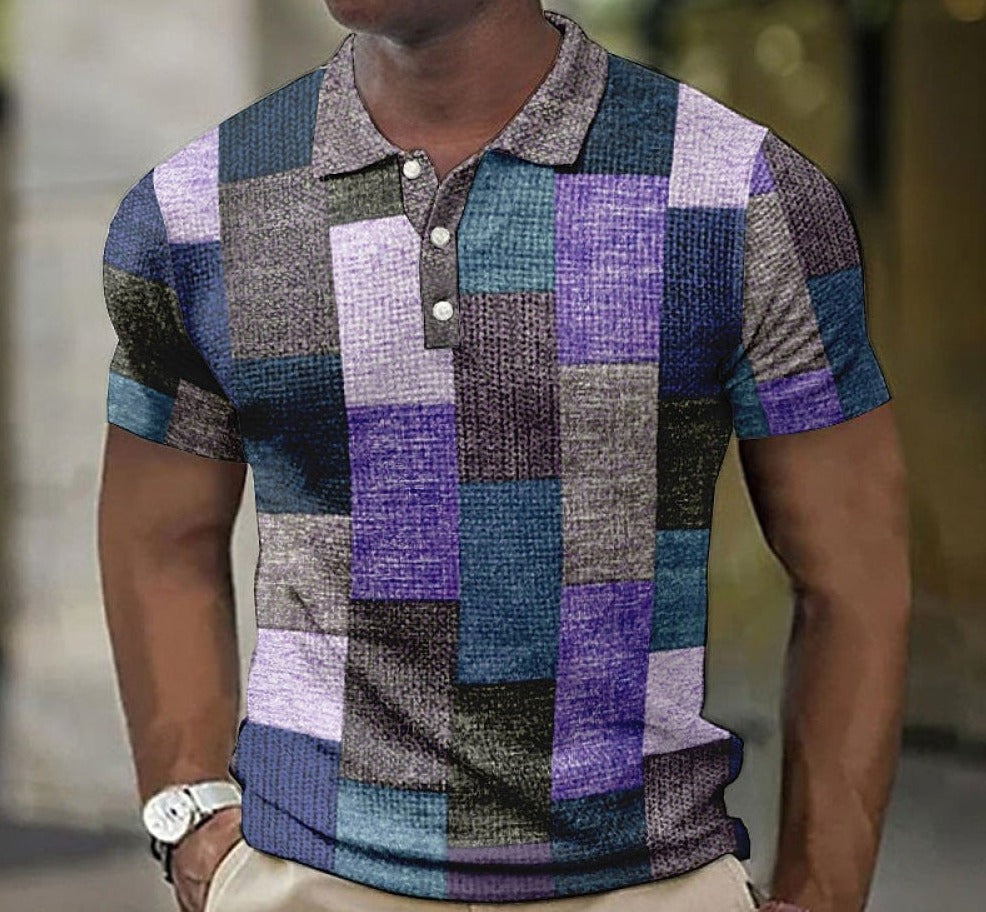 Tomáš – Camiseta Polo Masculina com Padrão