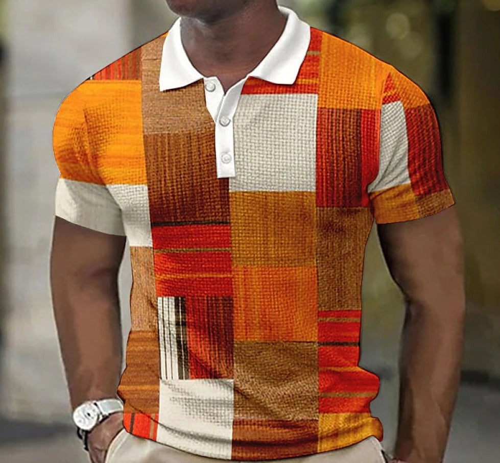Tomáš – Camiseta Polo Masculina com Padrão
